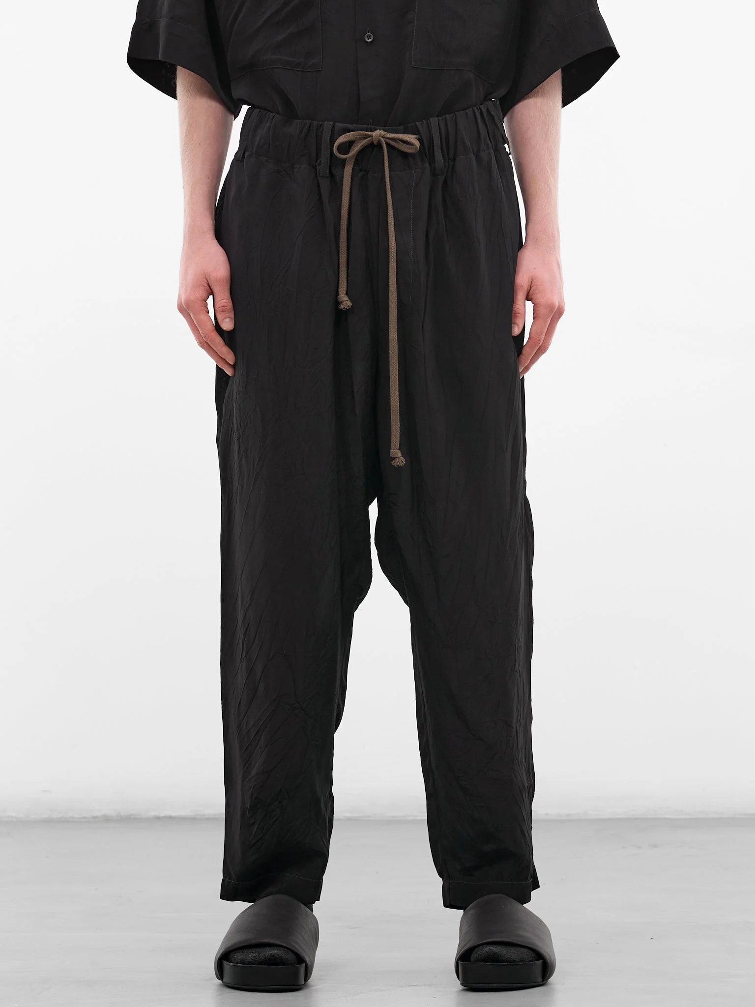 Black Relaxed Pajama Pants - 1