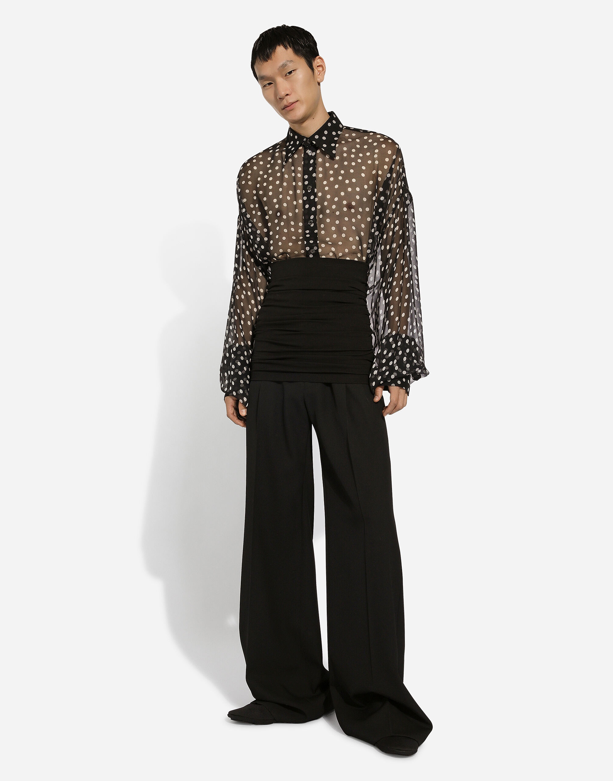 Tailored wool pants with darts - 5