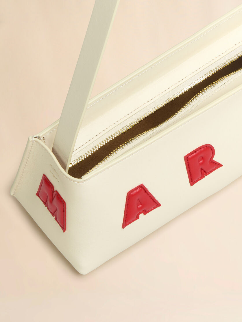 CREAM LEATHER MUSEO BAGUETTE BAG - 4