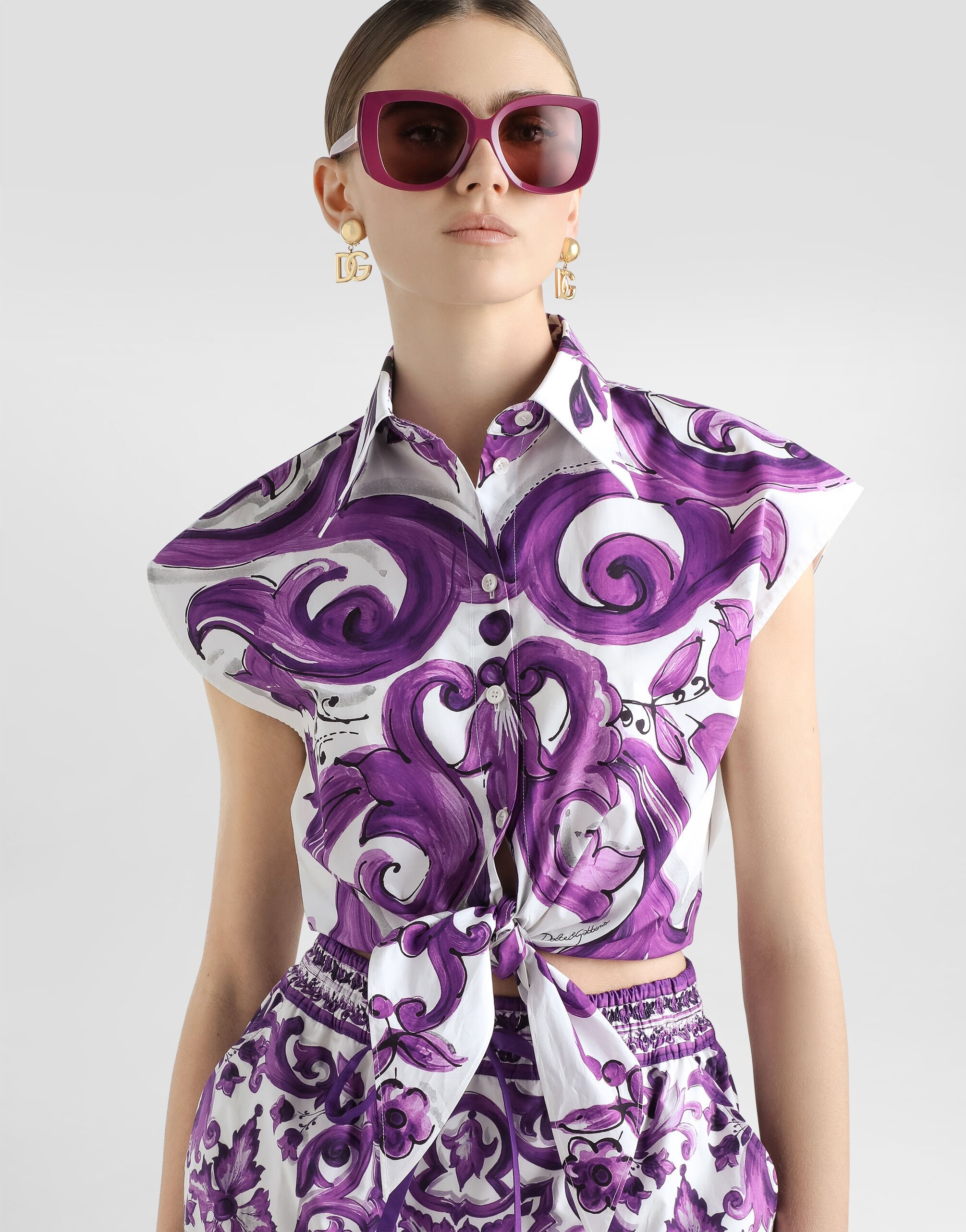 Majolica-print poplin shirt - 4