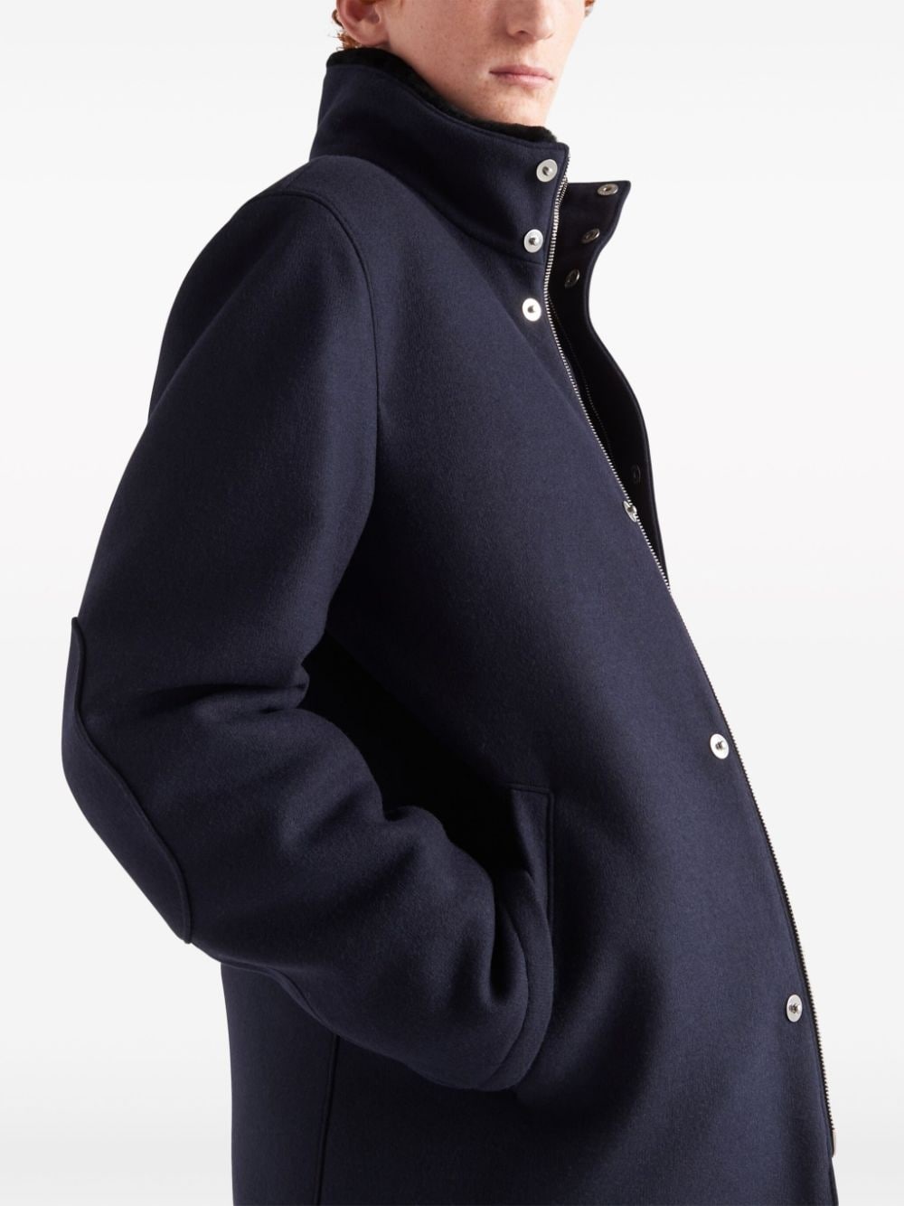 triangle-logo wool-blend jacket - 4