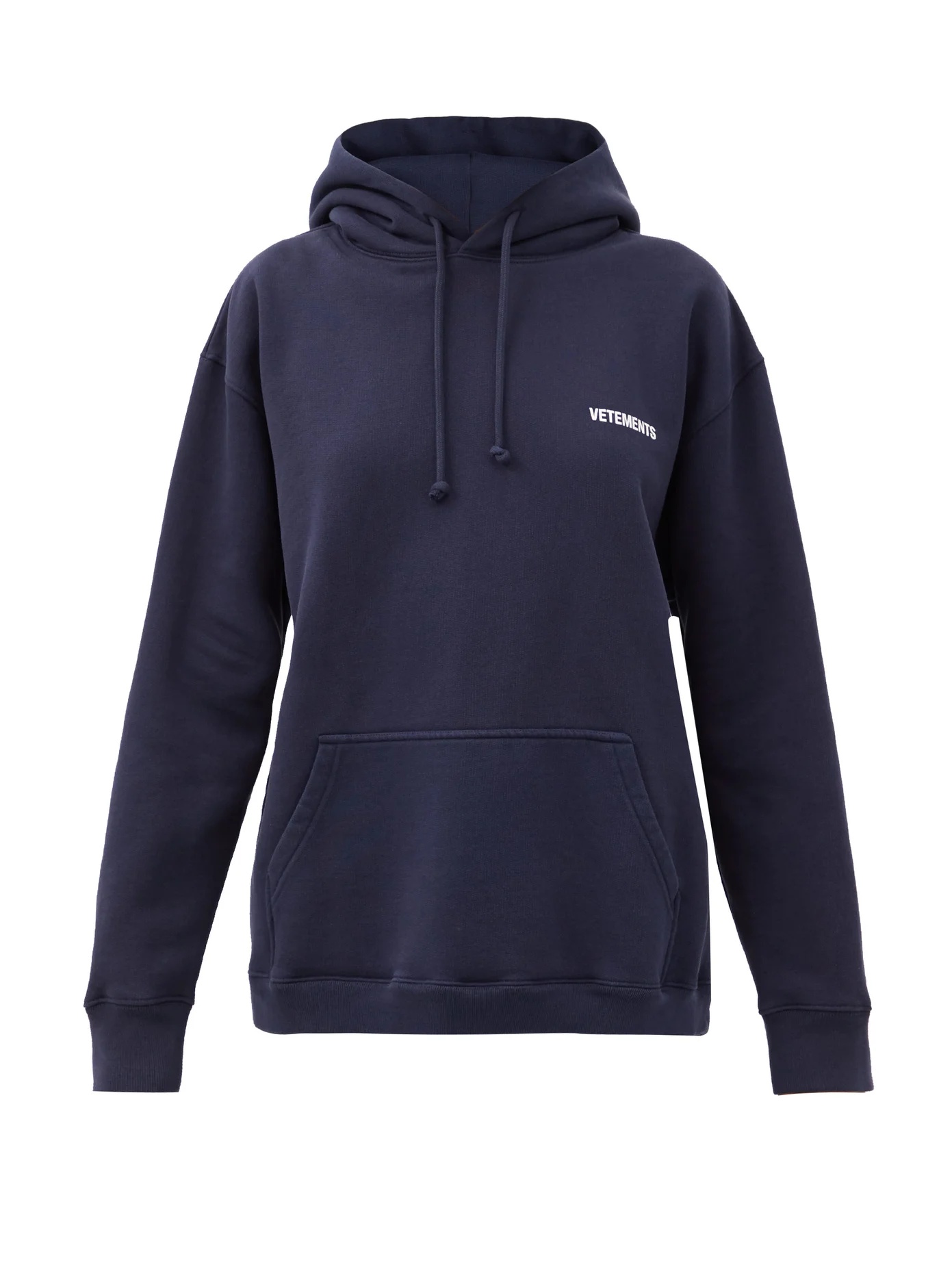 Logo cotton-blend hooded sweatshirt - 1