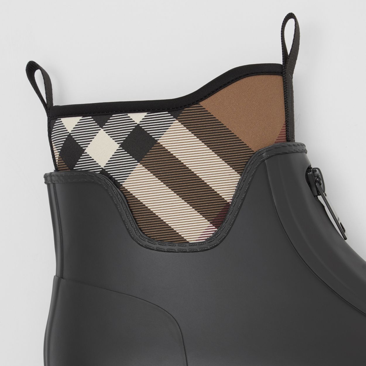 Check Neoprene and Rubber Rain Boots - 2