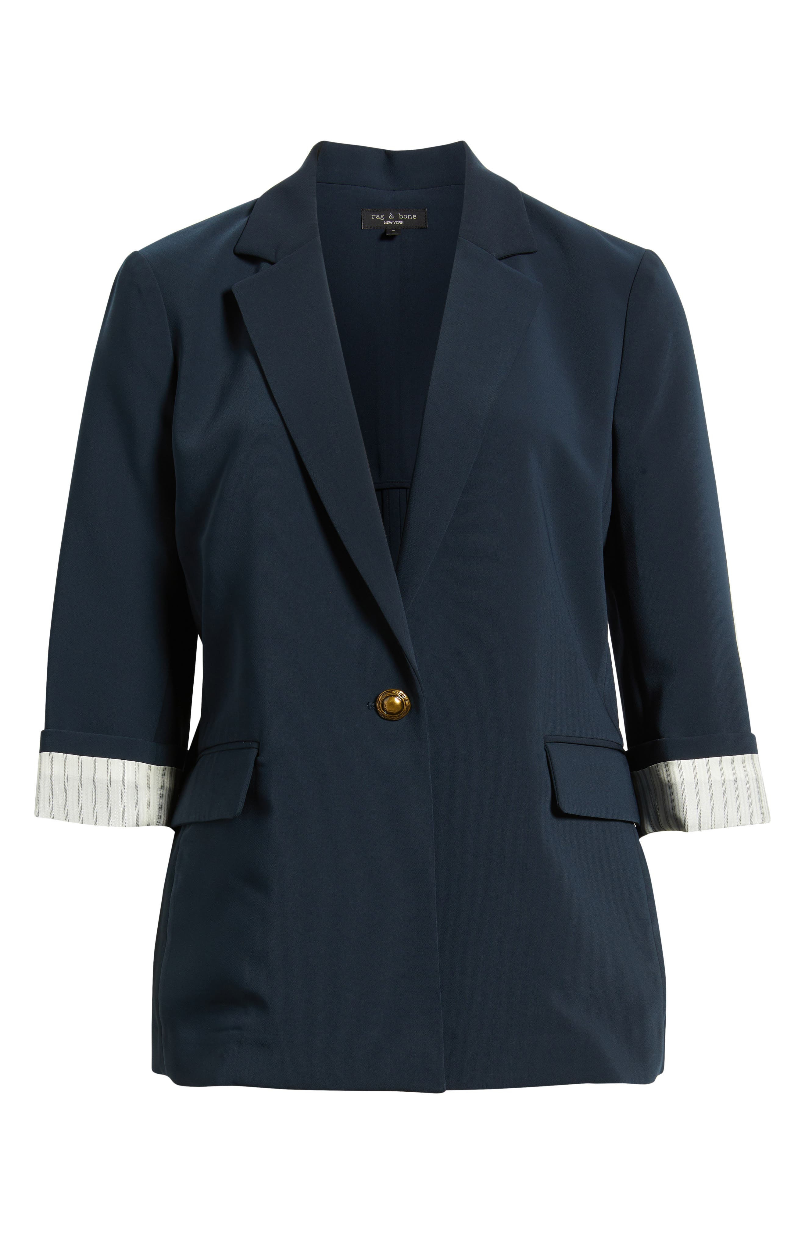 rag & bone Jennie Elbow Sleeve Crepe Blazer in Sal at Nordstrom - 6