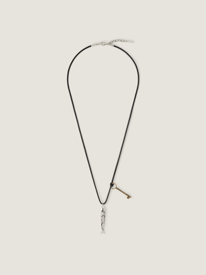 LUCKY CHARMS NECKLACE IN LEATHER AND METAL 1