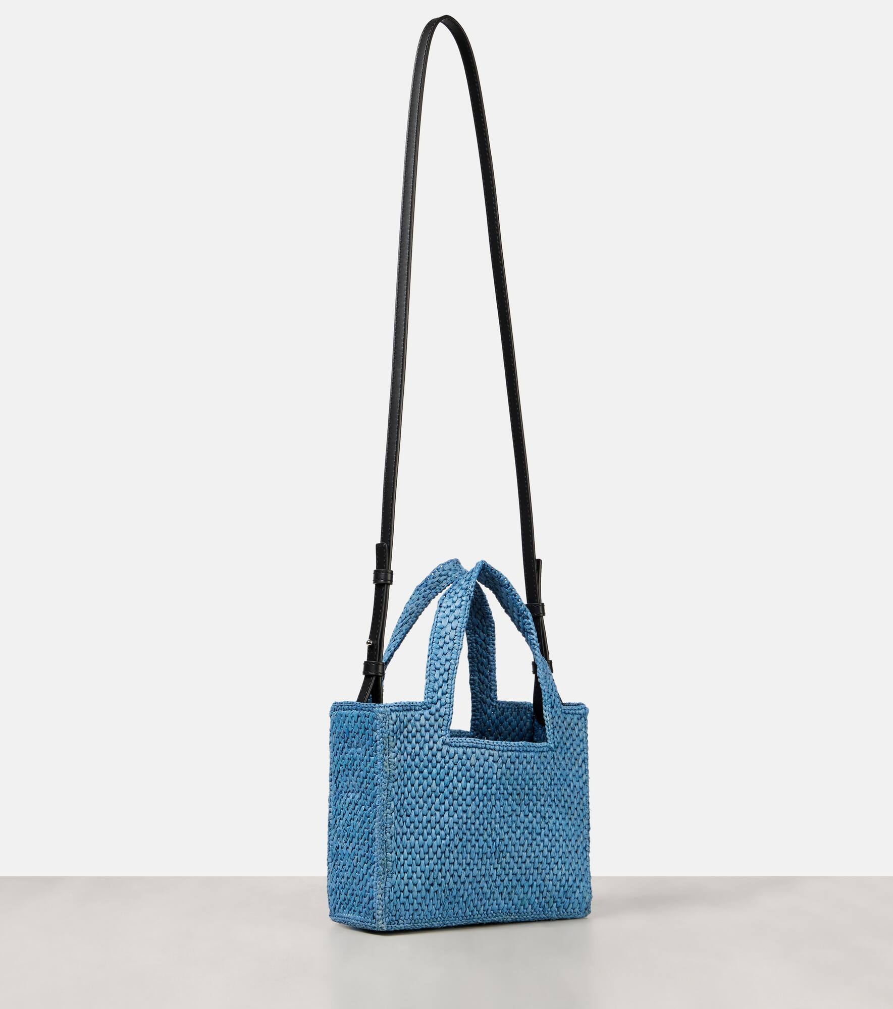 Paula's Ibiza Mini logo raffia shopper - 4