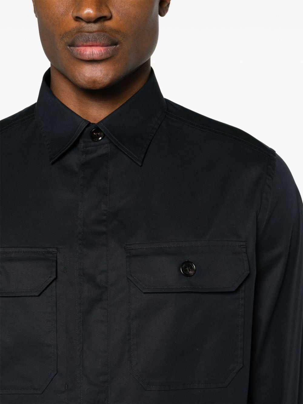 chest-pocket cotton shirt - 5