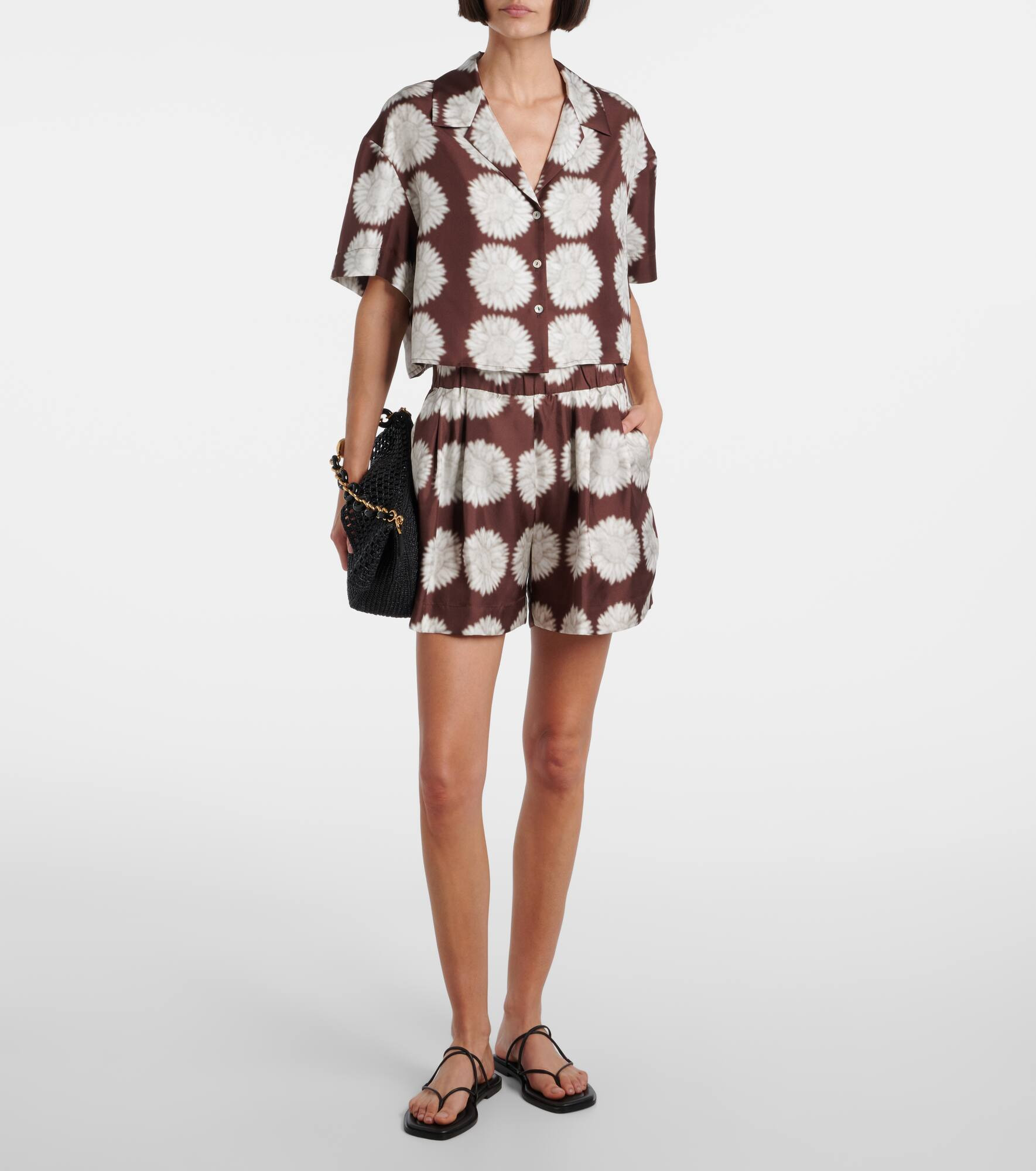 Zurich printed silk twill shorts - 2