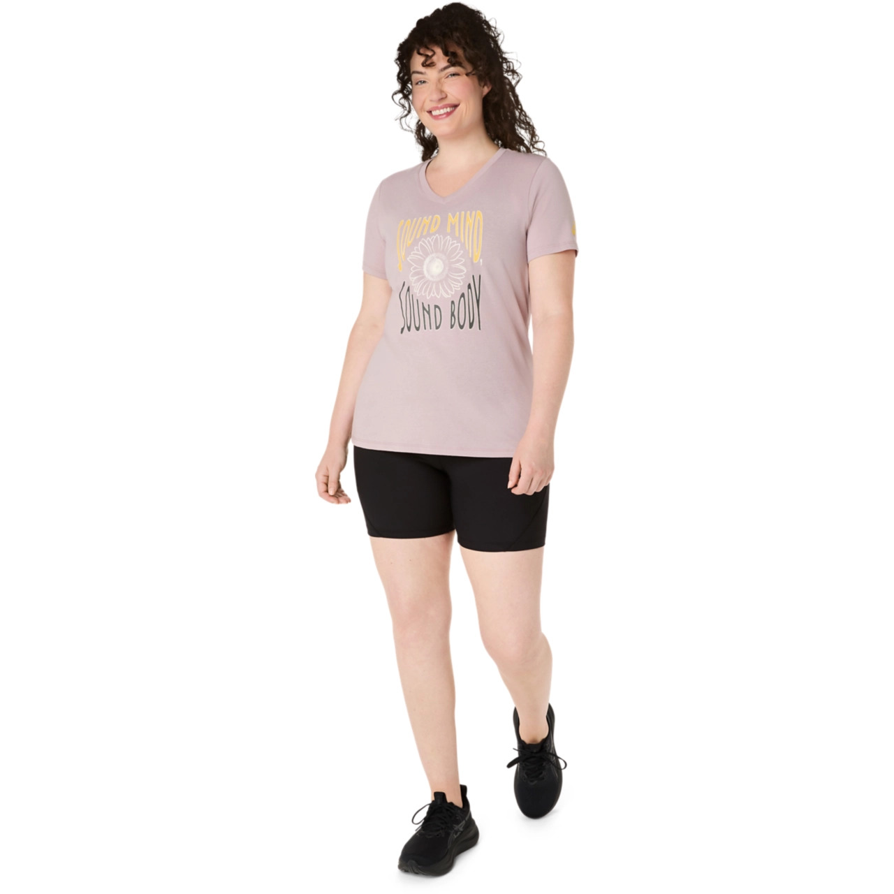 WOMEN'S SUNFLOWER SLOGAN V-NECK - 6
