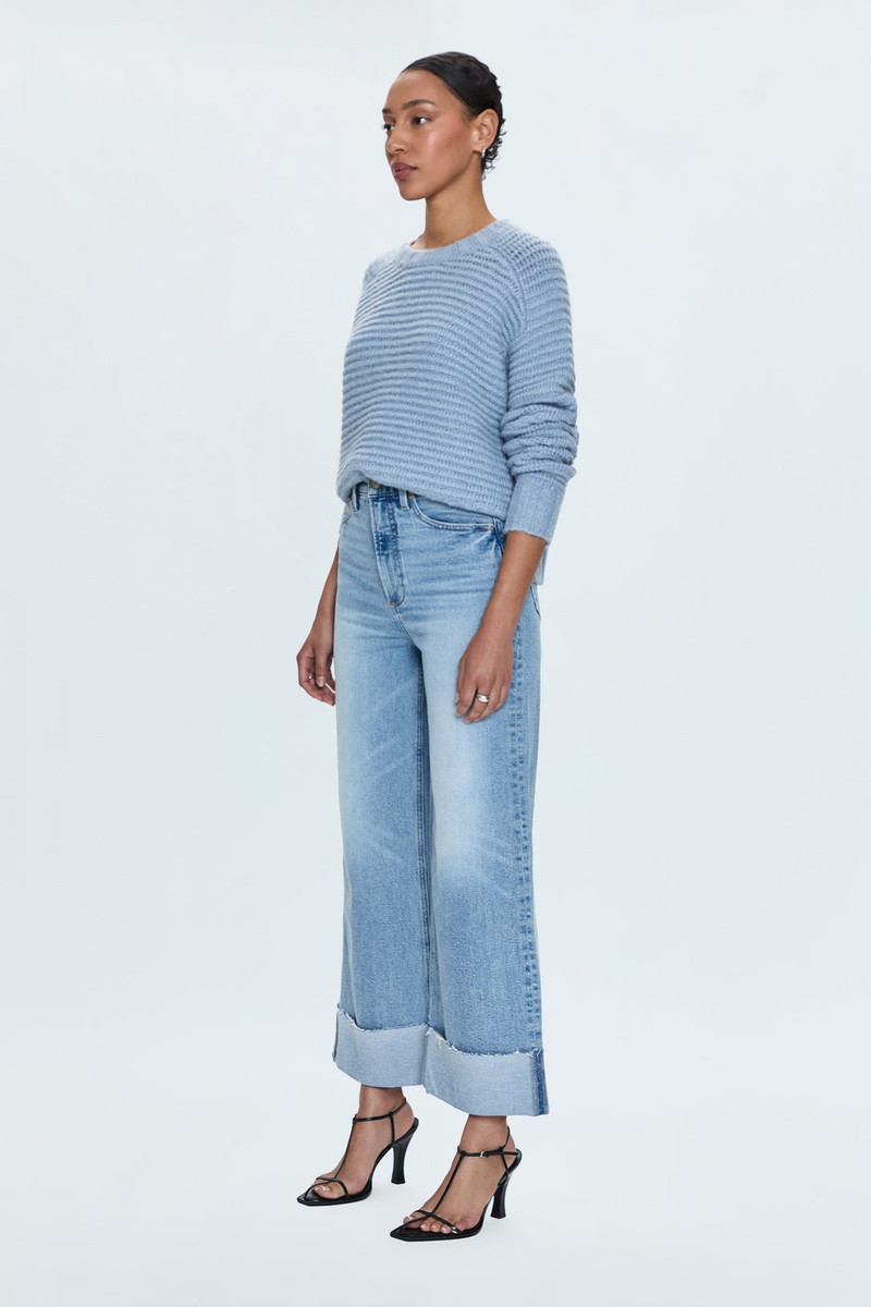 LANA HIGH RISE ULTRA WIDE LEG JEAN - SNOWCAT 5