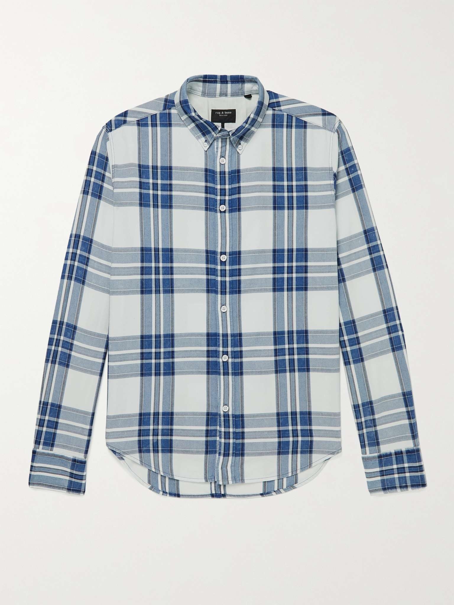 Tomlin Slim-Fit Button-Down Collar Checked Cotton-Blend Flannel Shirt - 1