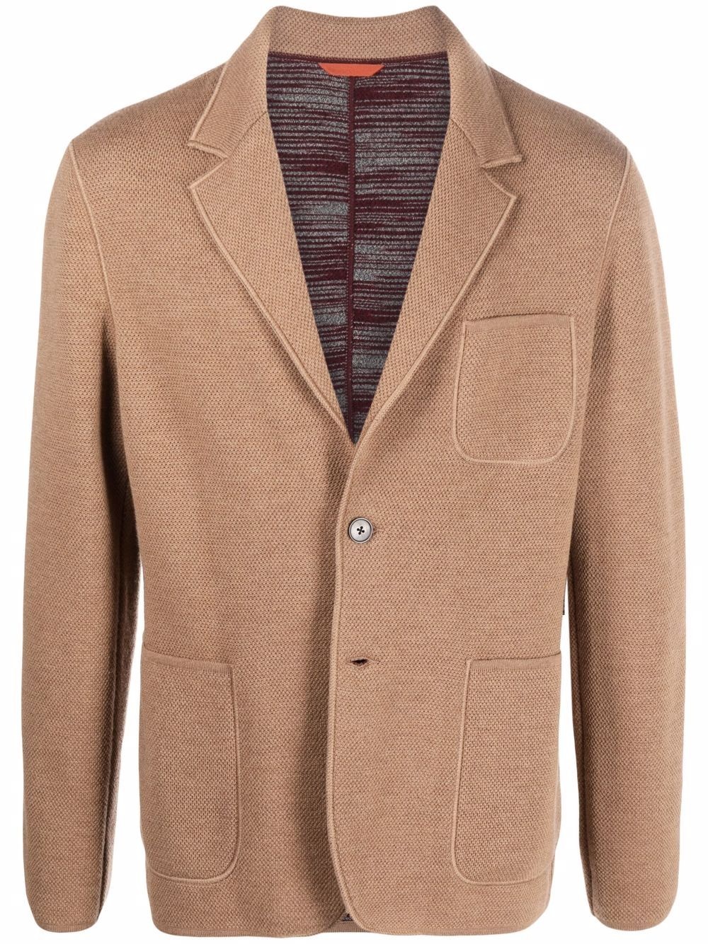 fitted single-breasted blazer - 1