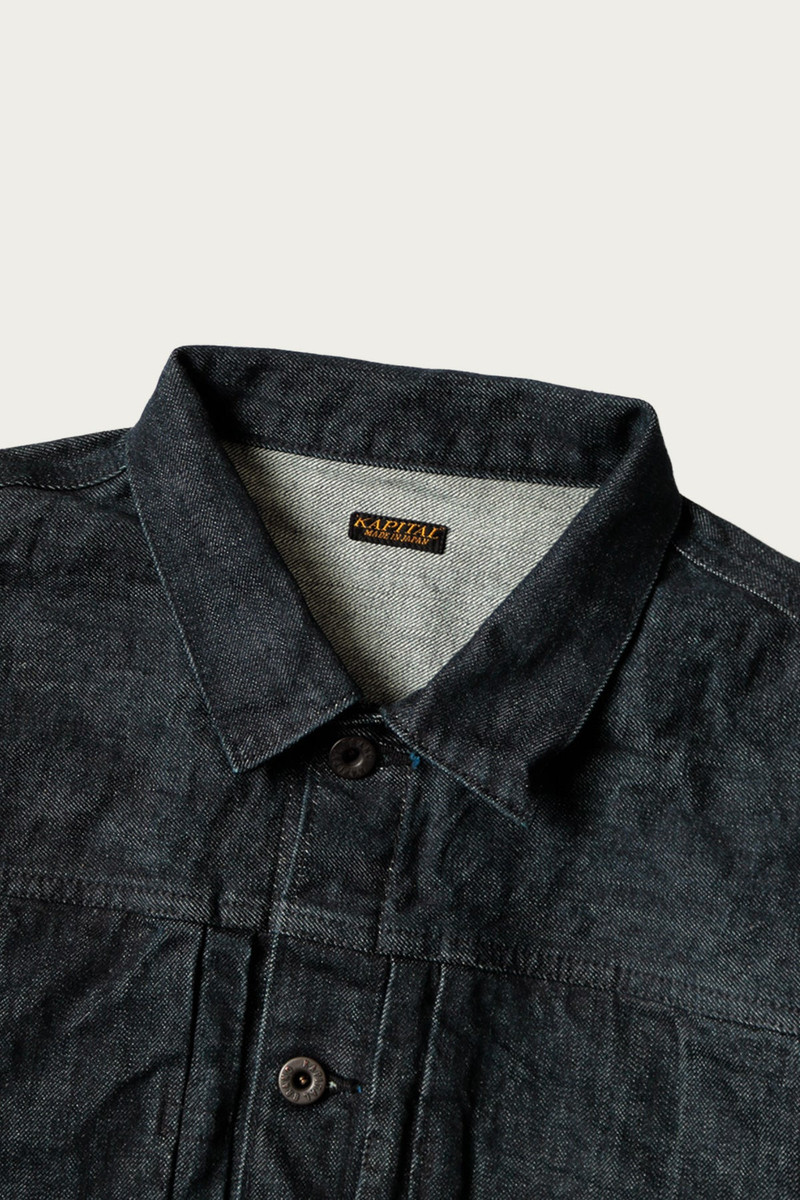Kapital 14oz BLK Denim 1st JKT - Black outlook