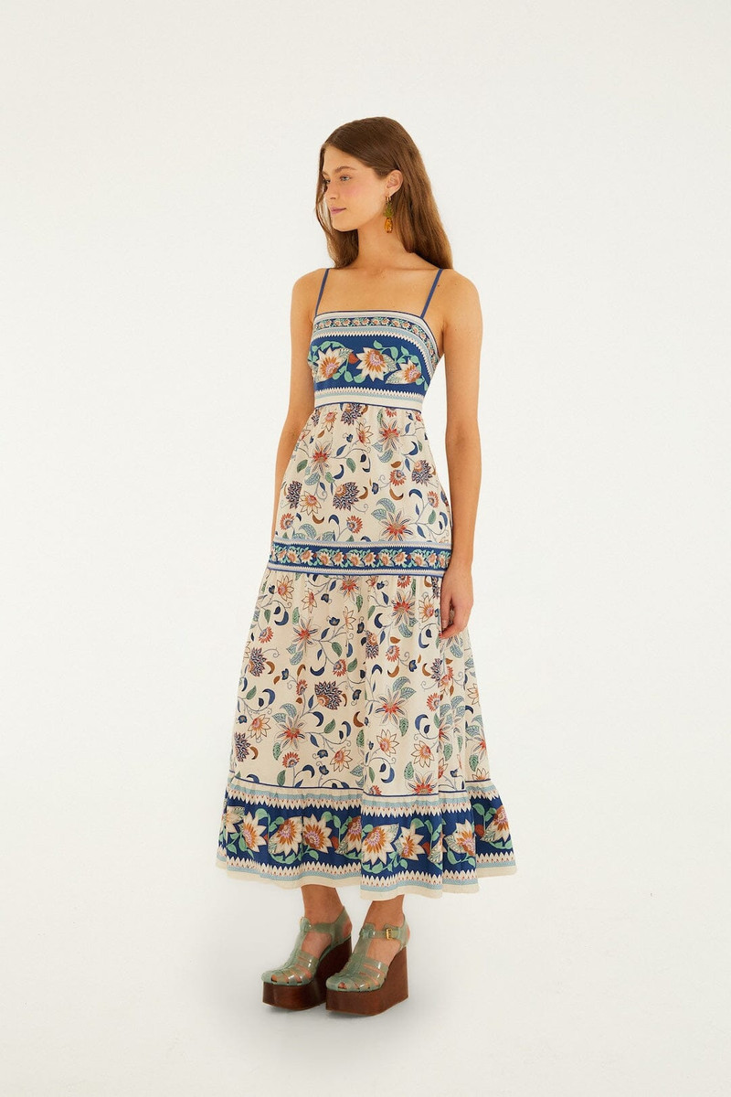 Soft Pink Floral Delhi Tapestry Midi Dress 4