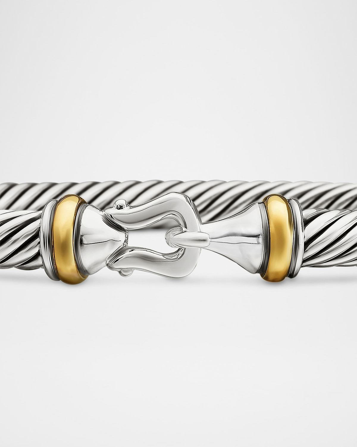 Cable Buckle Bracelet in Silver with 18K Gold - 5