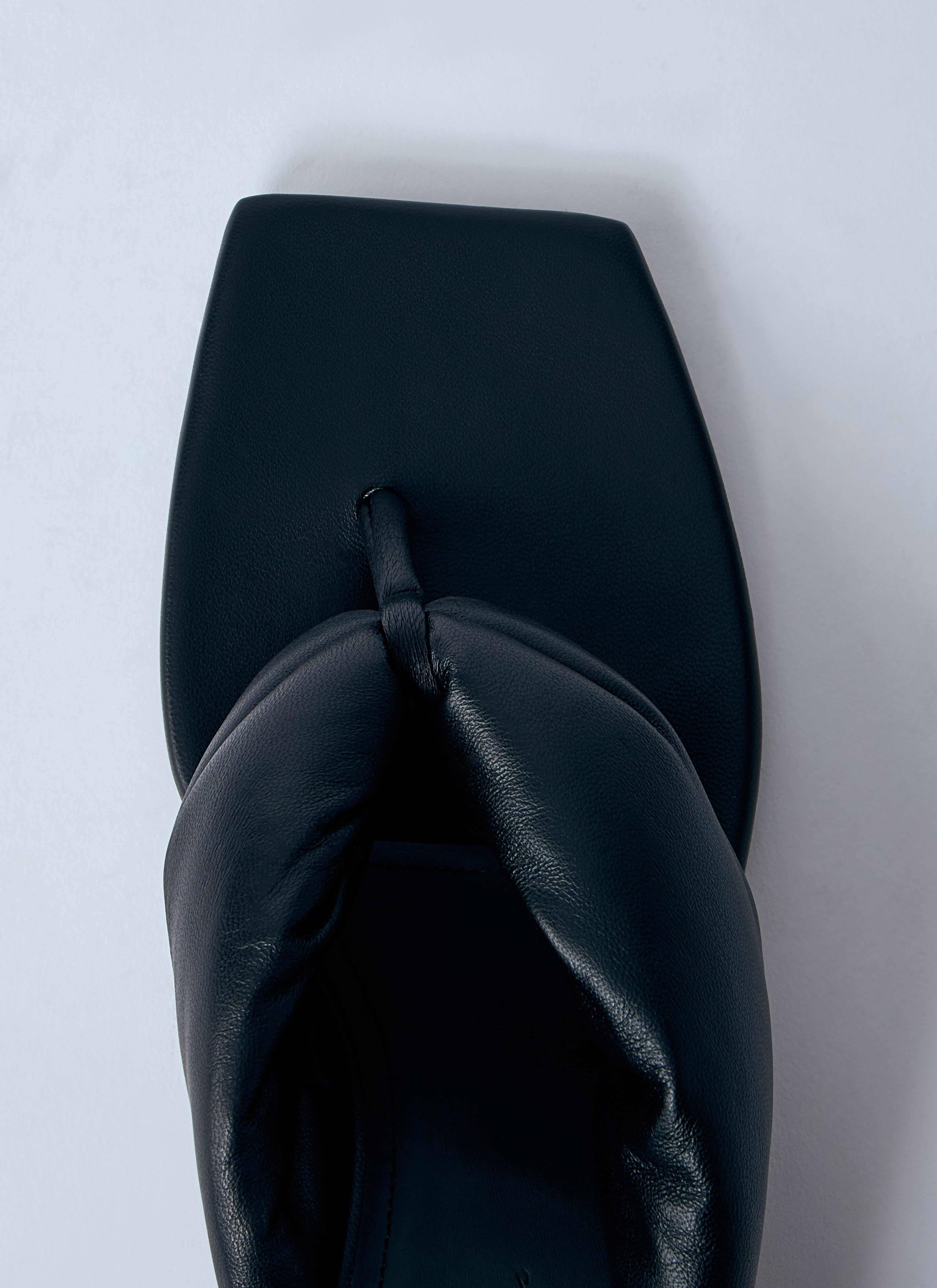 Rick Owens Women Leather Thong Wedge Sandals - 6