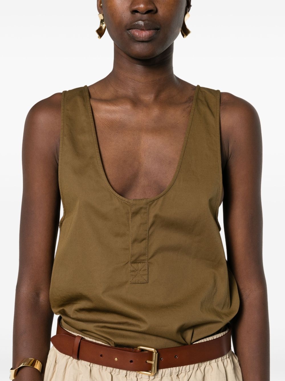 twill-weave sleeveless top - 5