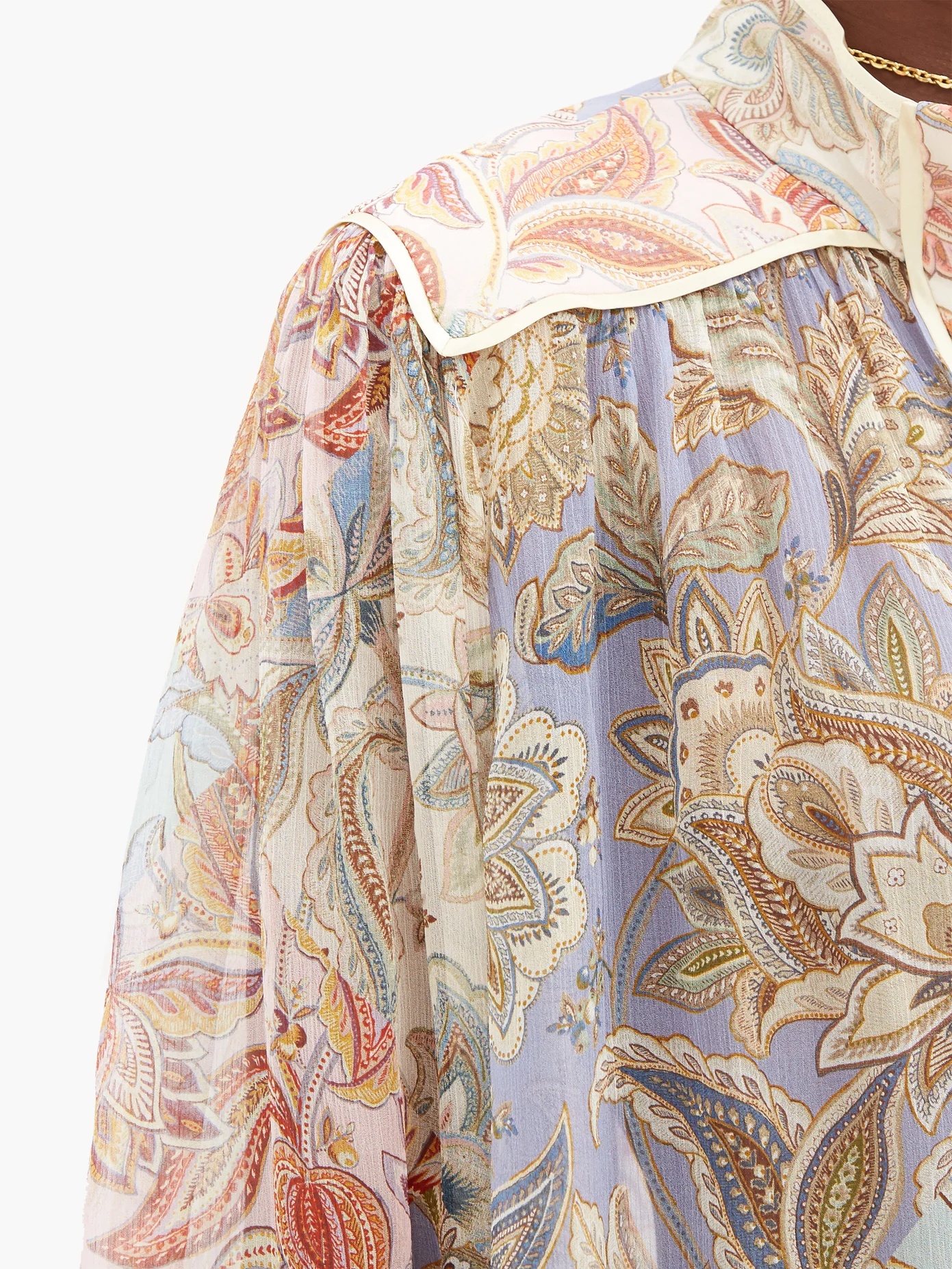 Lucky Bound floral-print silk chiffon blouse - 3