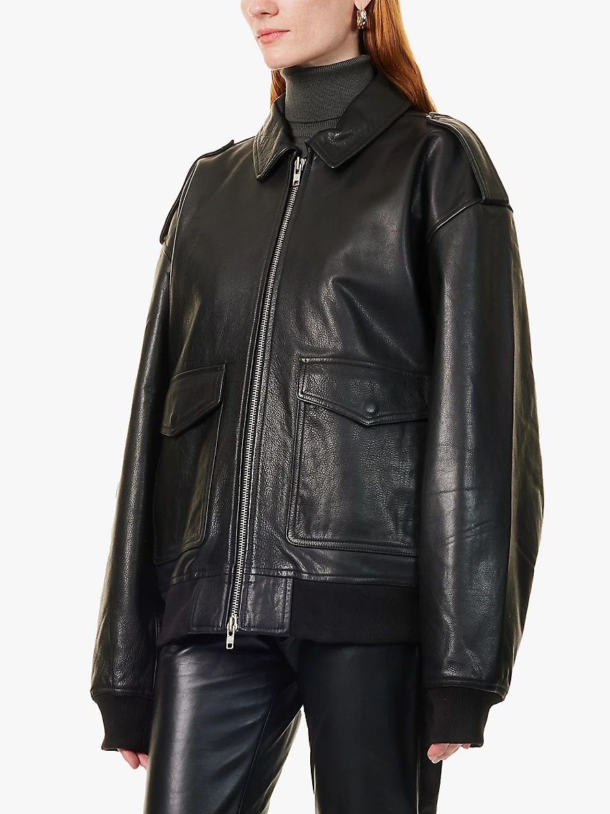 Viper oversized leather jacket - 3