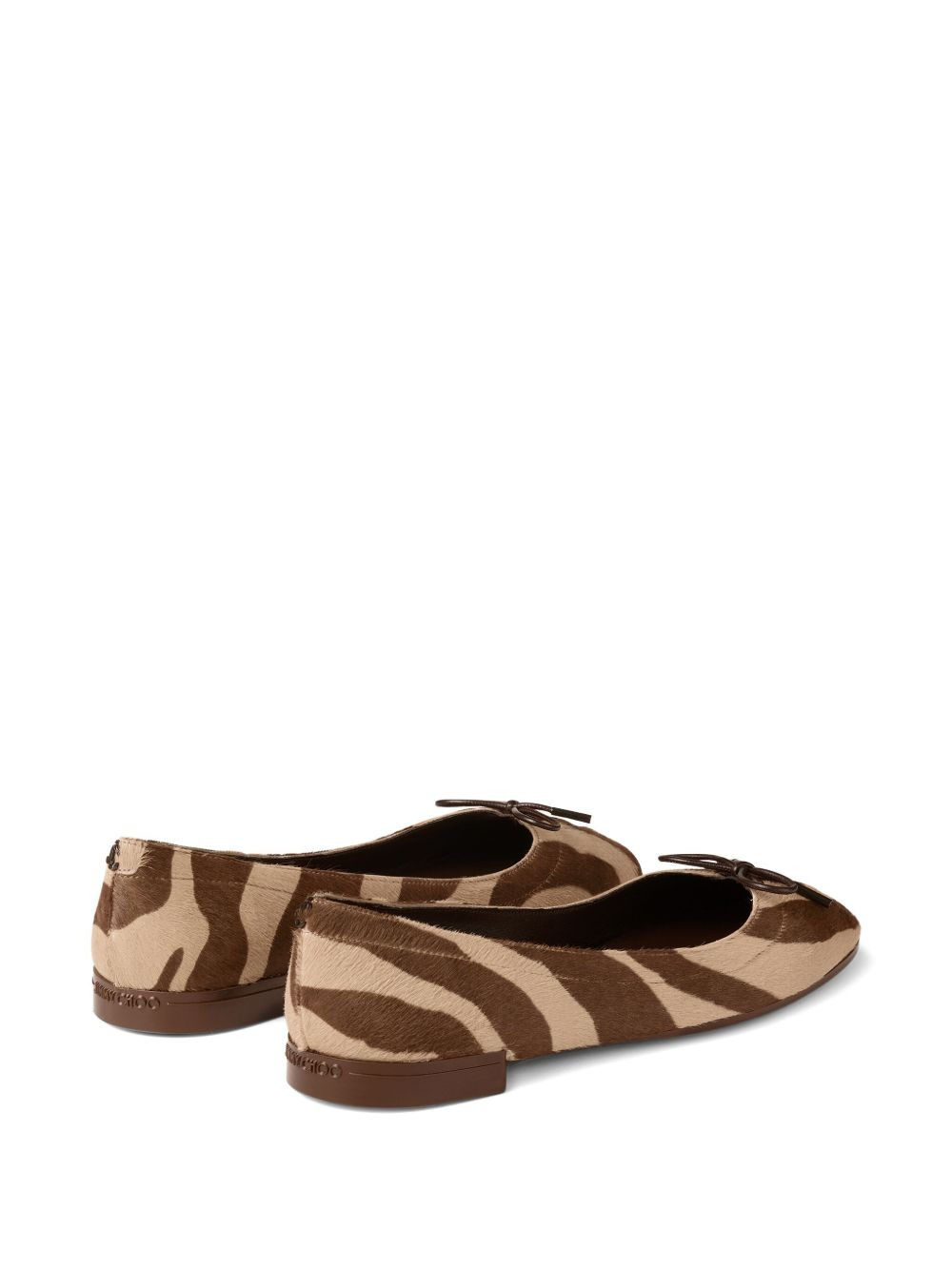 Scarlett zebra-print leather ballerina flats - 5