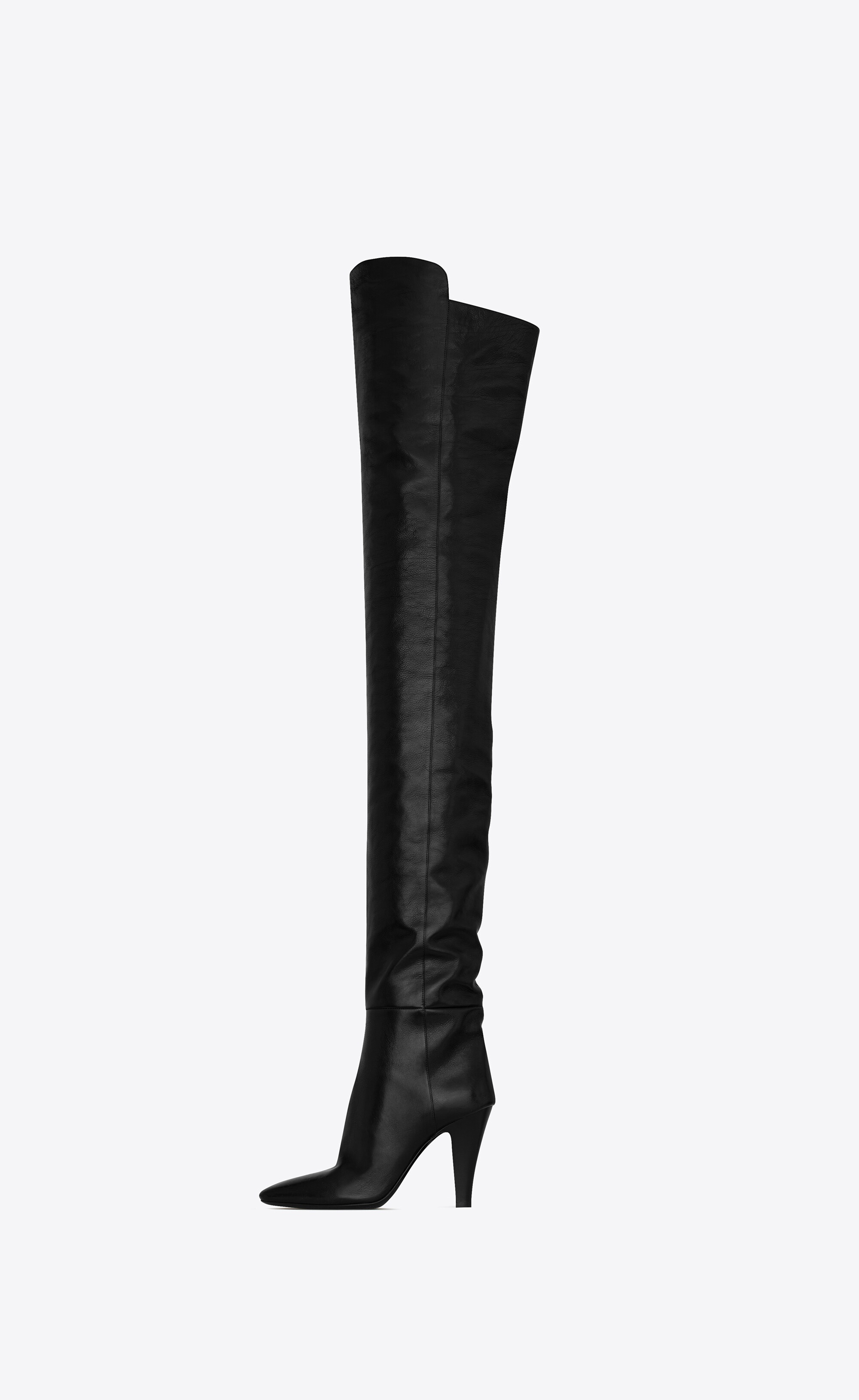 betty over-the-knee boots in shiny grained leather - 4