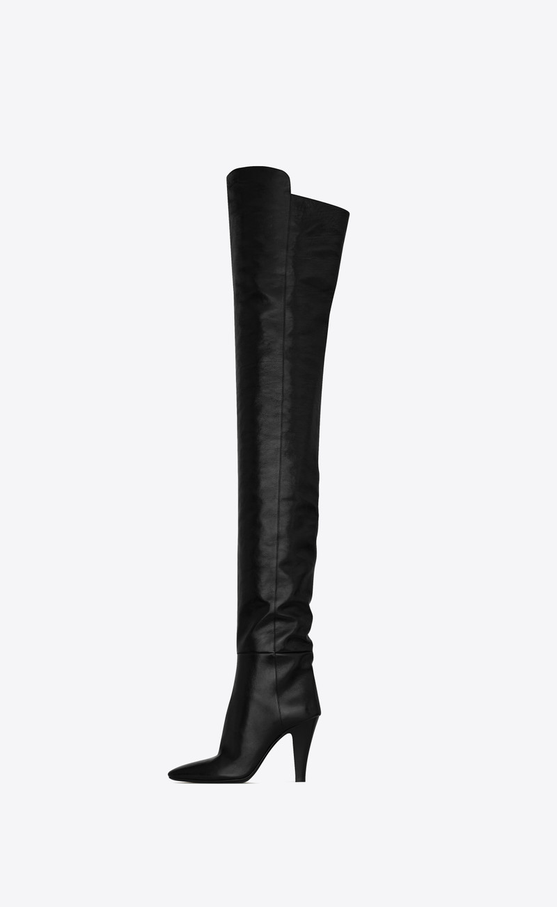 betty over-the-knee boots in shiny grained leather 4