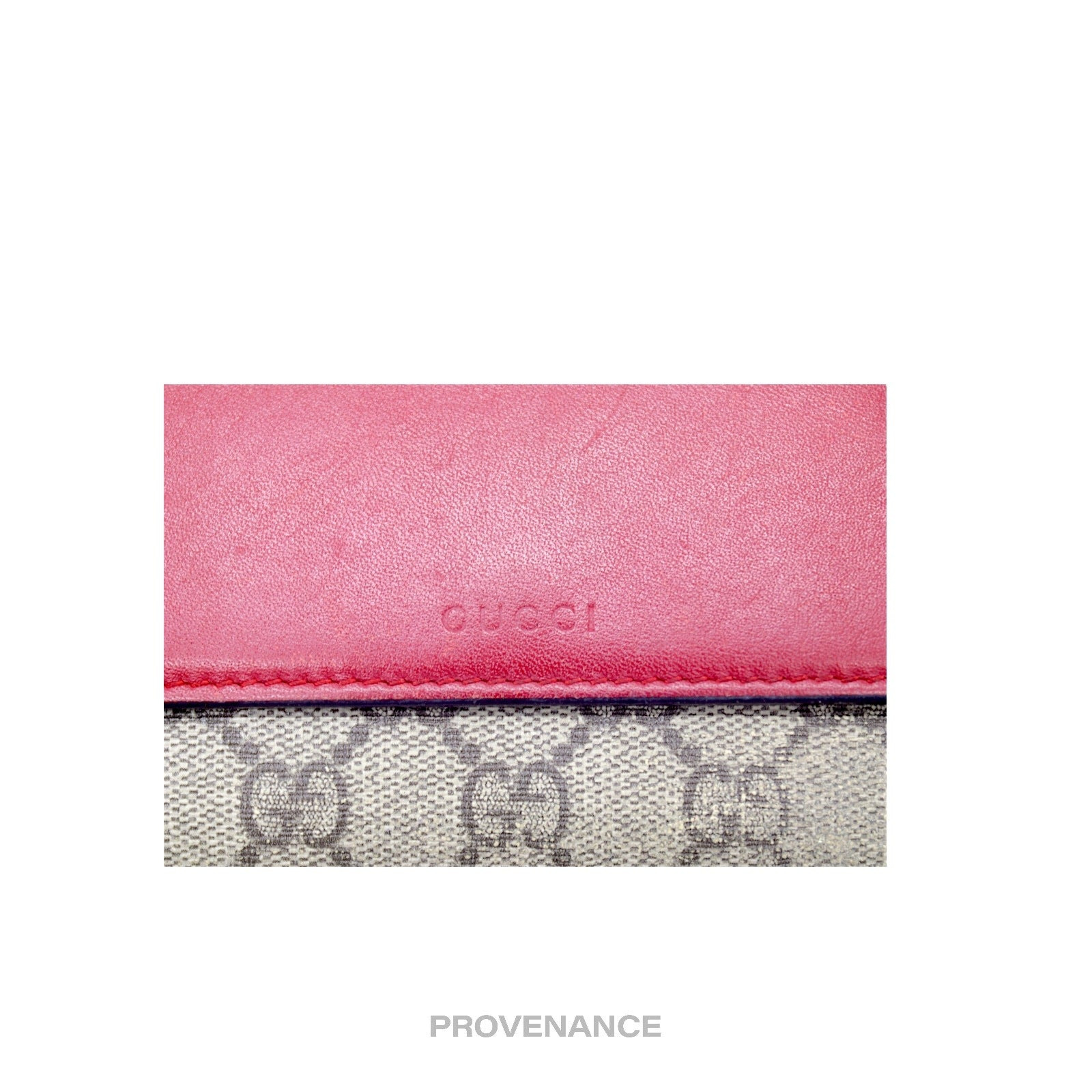Gucci Snap Long Wallet - GG Supreme Red Pink - 5