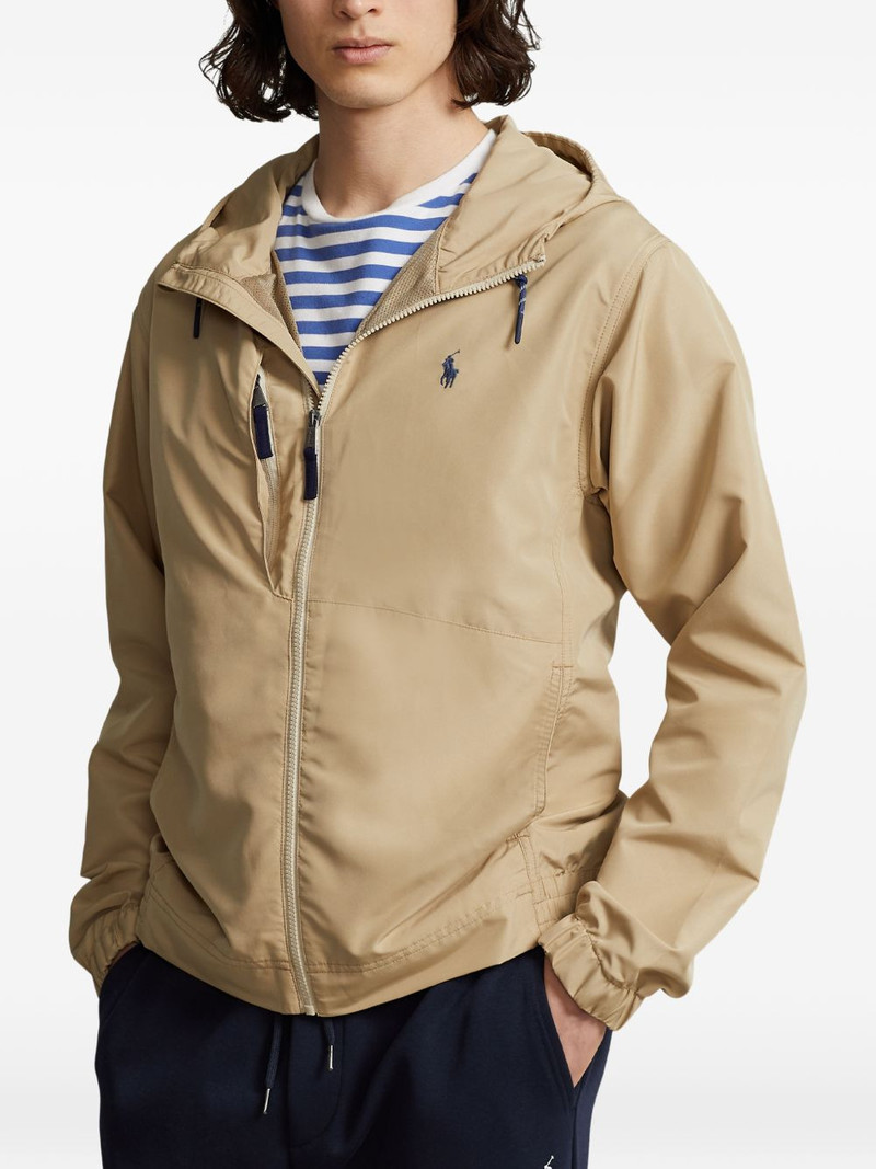 hooded logo-embroidered jacket 3