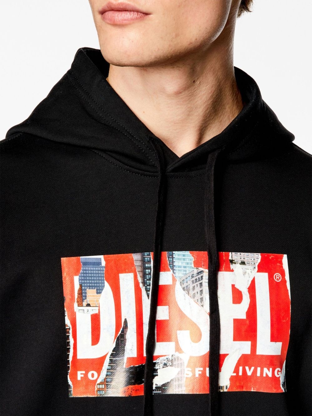 logo-print cotton hoodie - 5