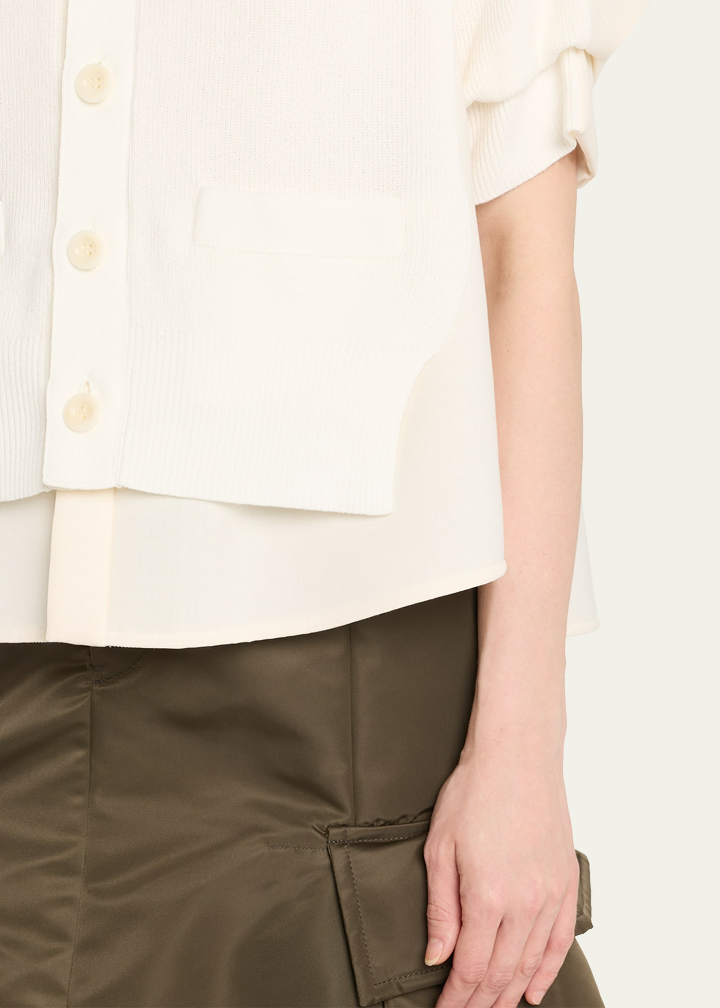 Button-Down Hybrid Knit & Suiting Shirt - 5