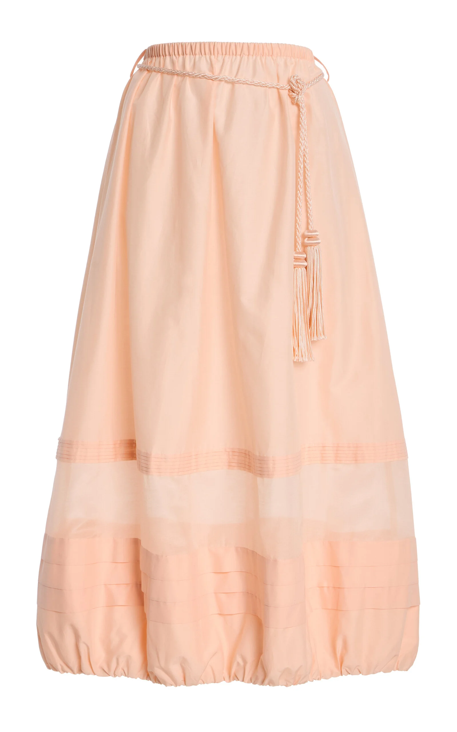 Exclusive La Isla Willow Cotton-Silk Midi Skirt light pink - 1