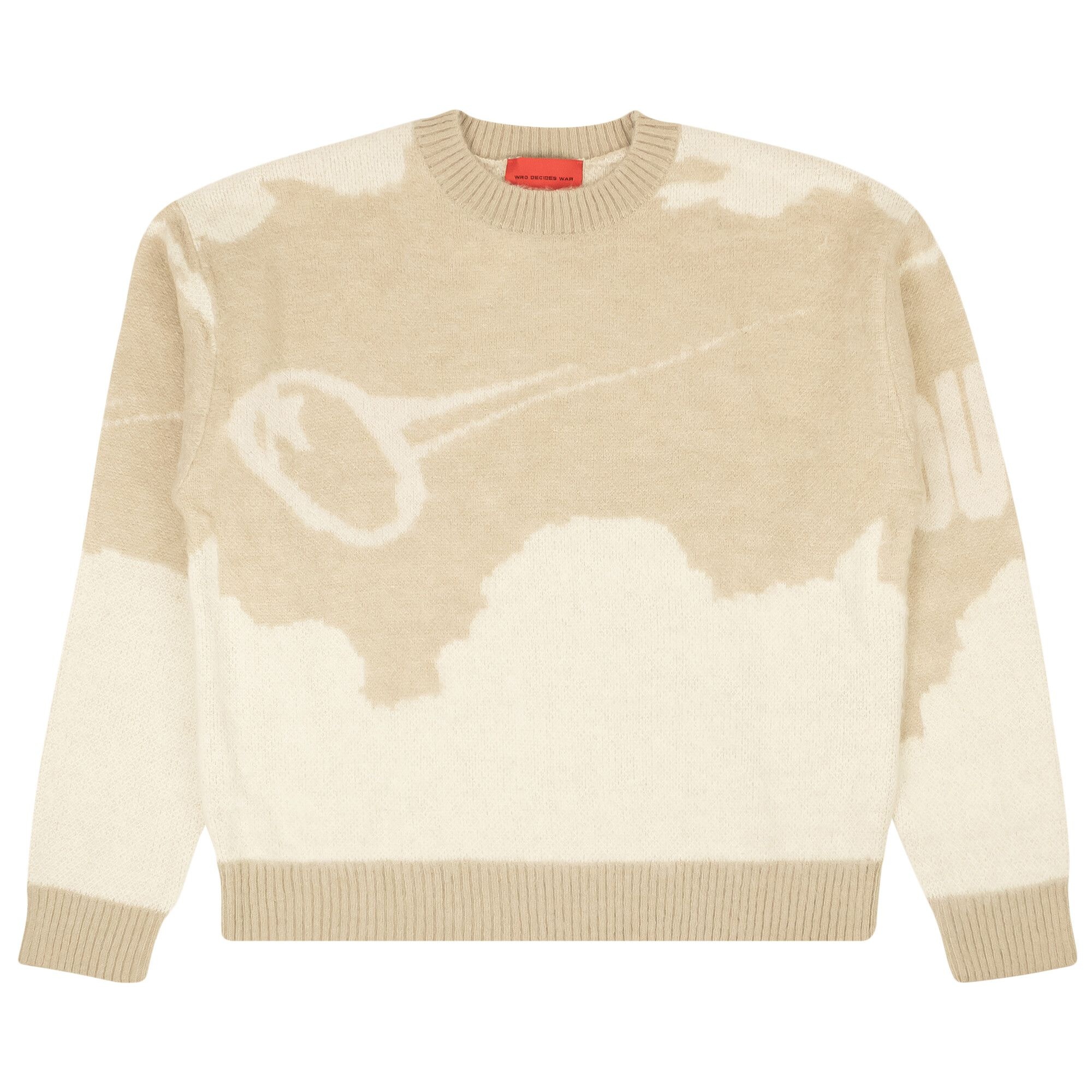 Who Decides War Are You Ready Crewneck Sweater 'Beige' - 1