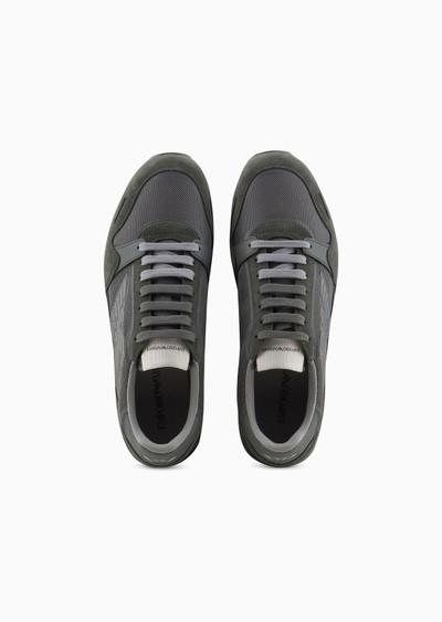 EMPORIO ARMANI Mesh sneakers with suede details and eagle patch outlook