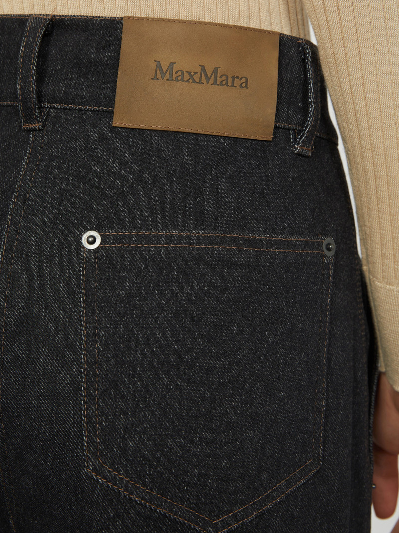 ETEREO Denim-effect jersey five-pocket trousers - ULTRAMARINE 5