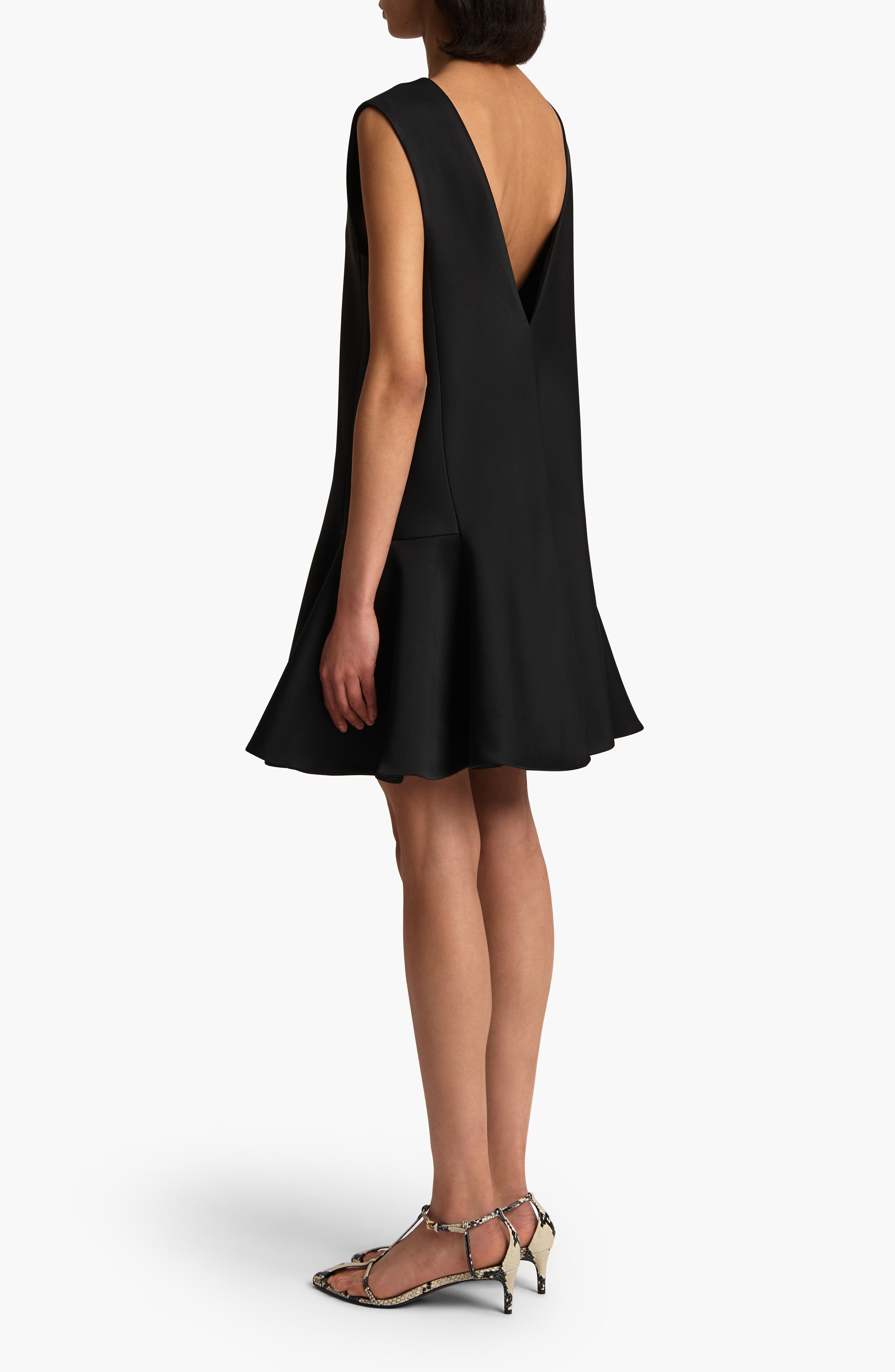 Khaite Mel Satin Back Crepe Minidress in Black at Nordstrom - 2