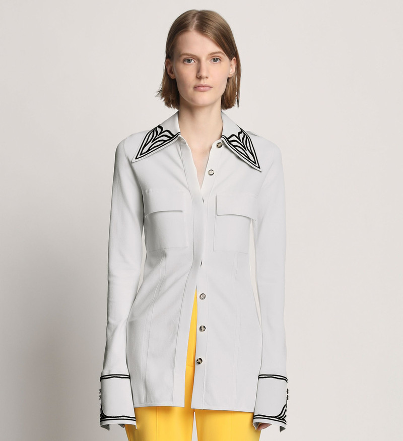 Cloque Jacquard Knit Shirt 2