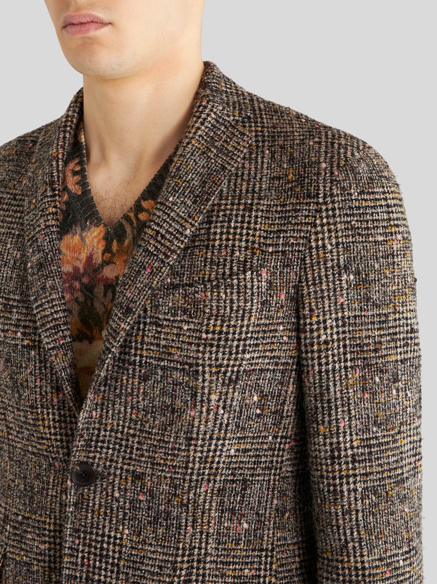 WOOL JACKET WITH CHECK WORKING - 2