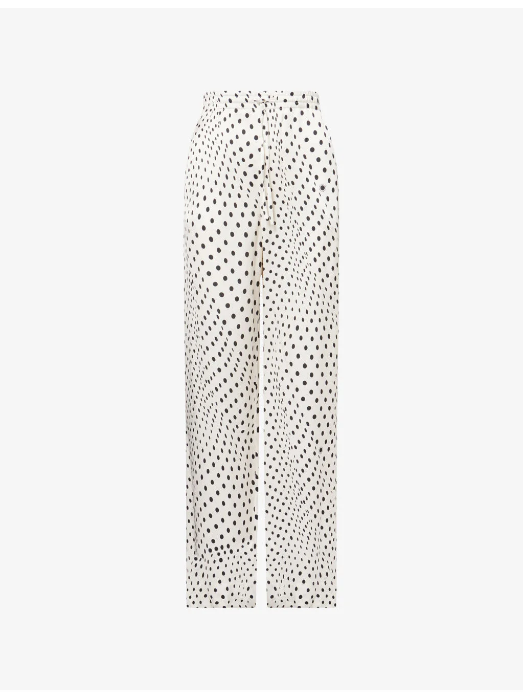 Wide-Leg Polkadot Satin Trousers - 1