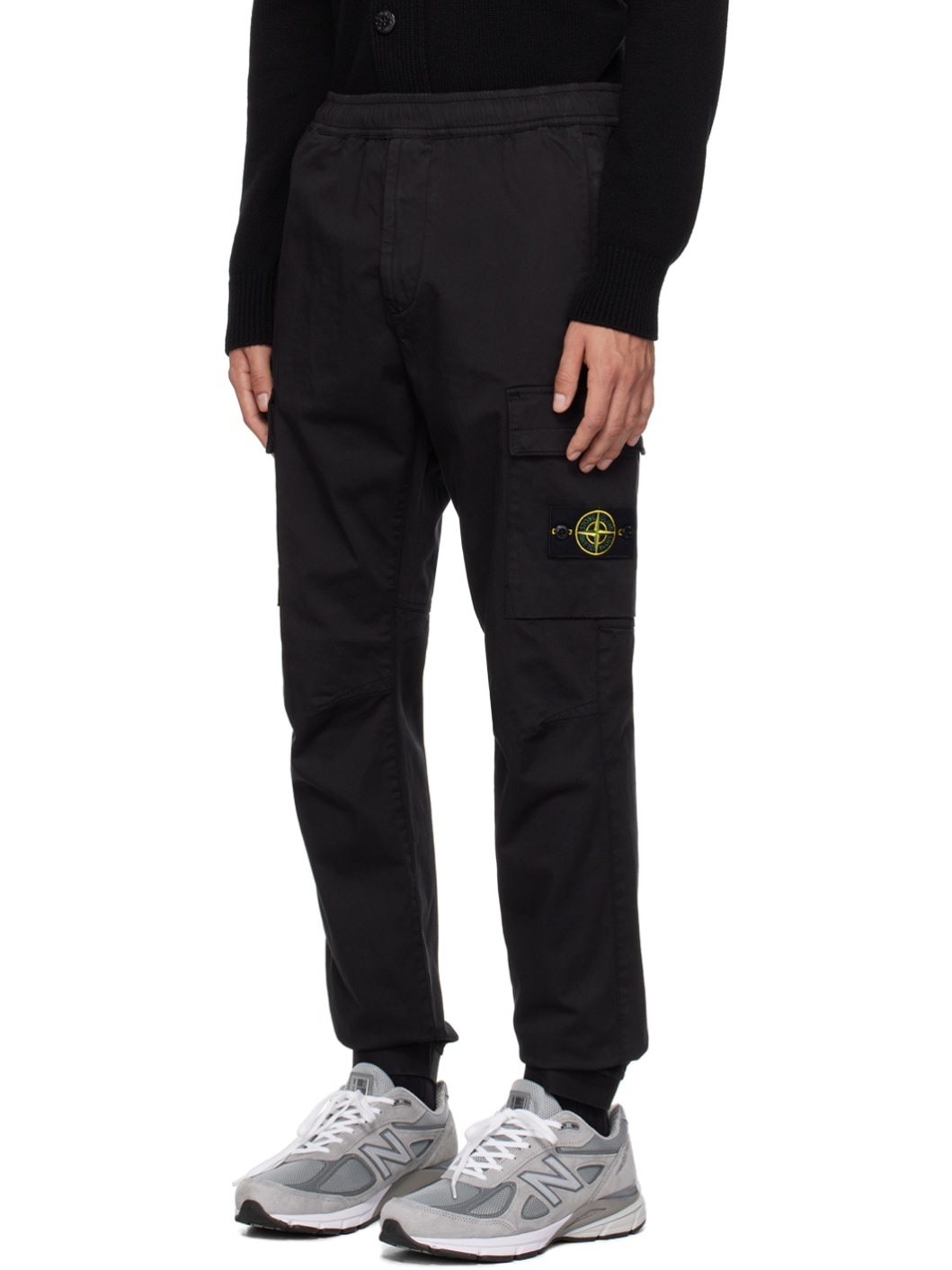 Black Drawstring Cargo Pants - 4