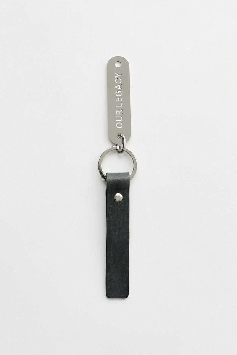 Ring Keyring Grey Leather 1