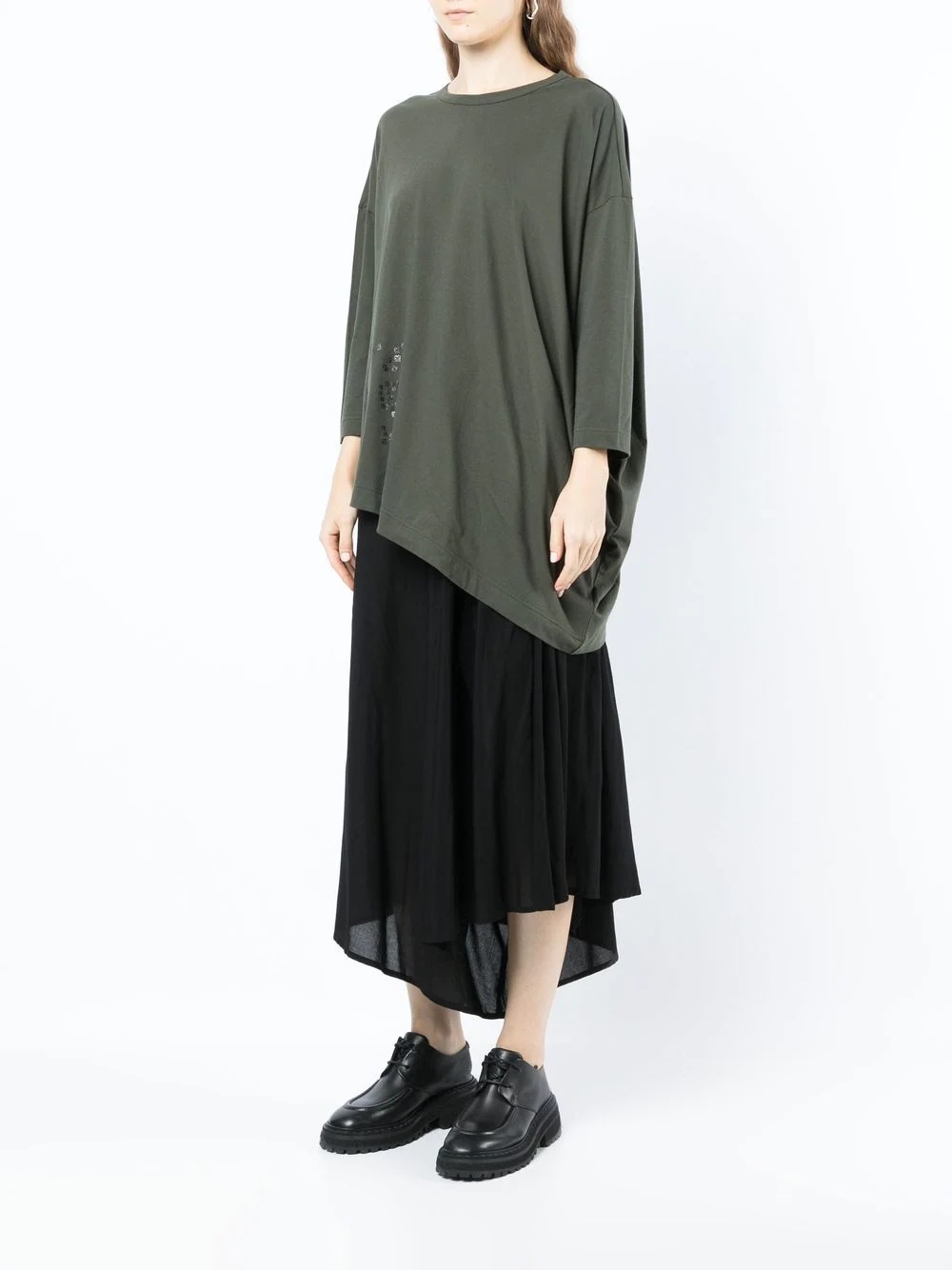 graphic-print asymmetric T-shirt - 3