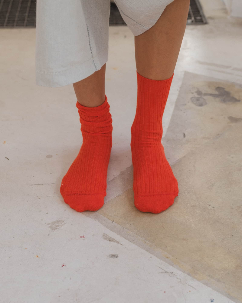 Rib Overankle Socks - Organic Cotton Rib 1