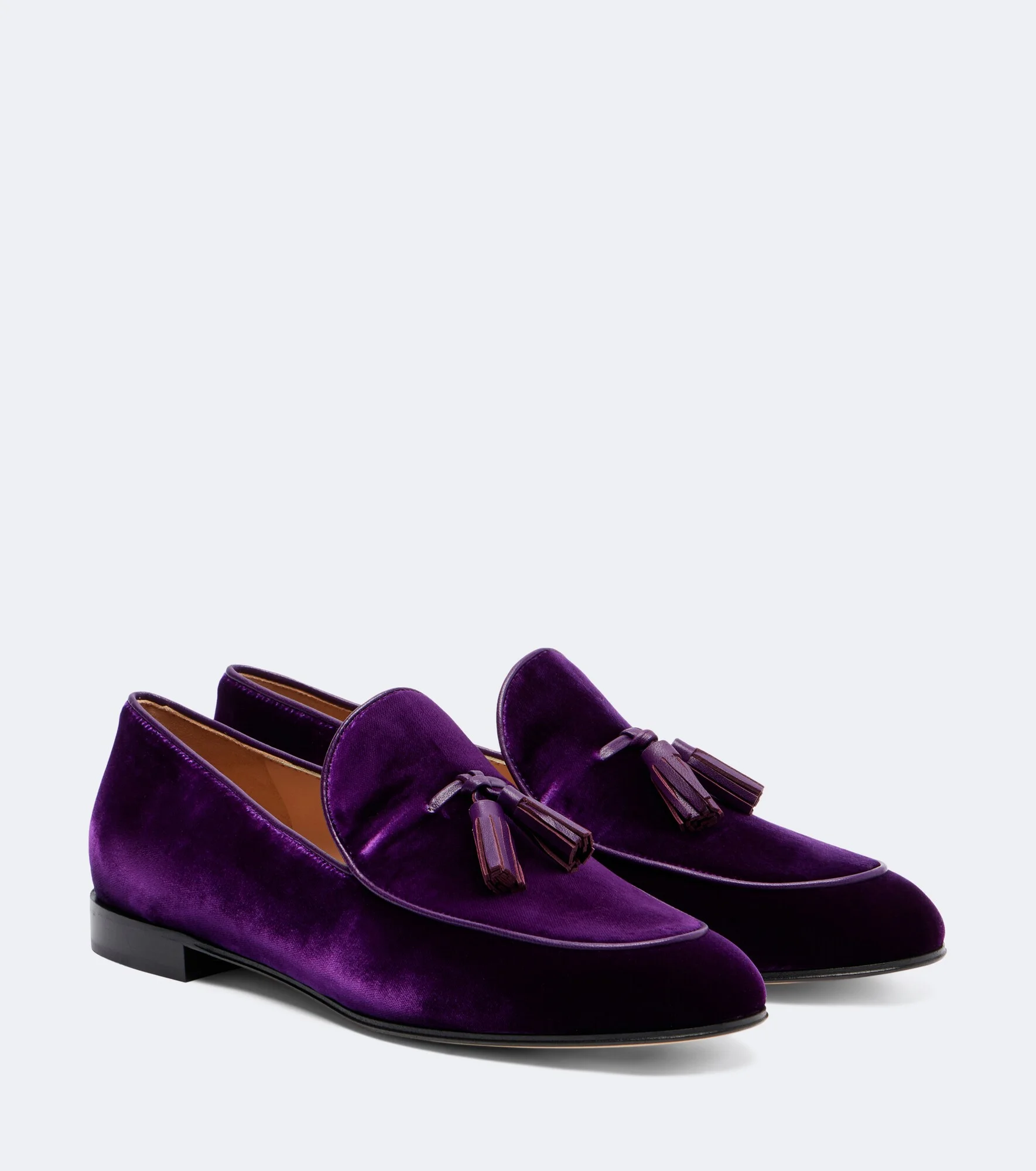 Tasseled velvet loafers - 1