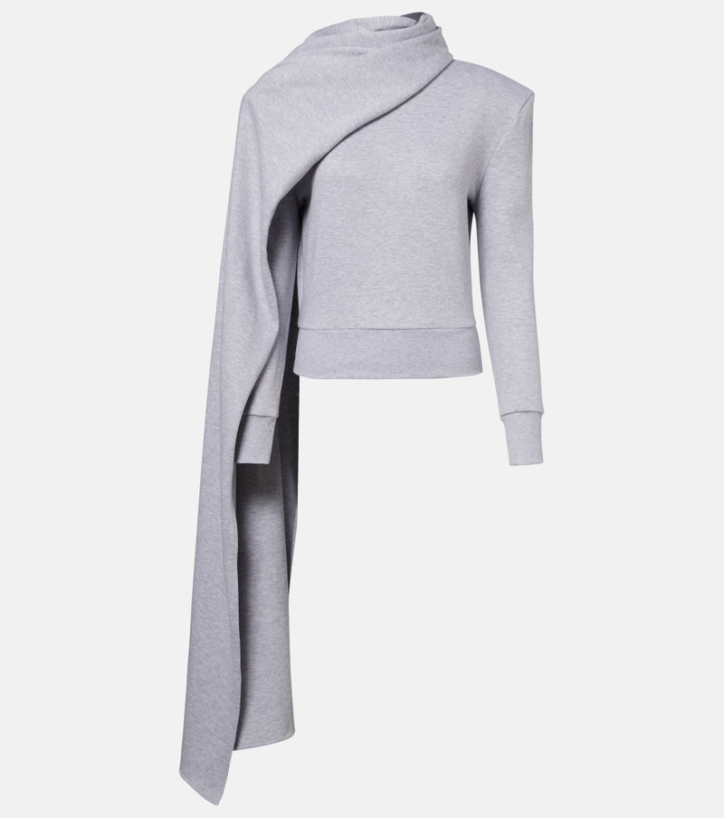 Scarf-detail cotton-blend sweatshirt 1