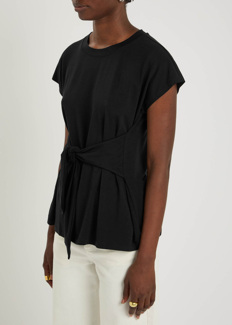 EILEEN FISHER Eileen Fisher Tie-embellished Jersey T-shirt outlook