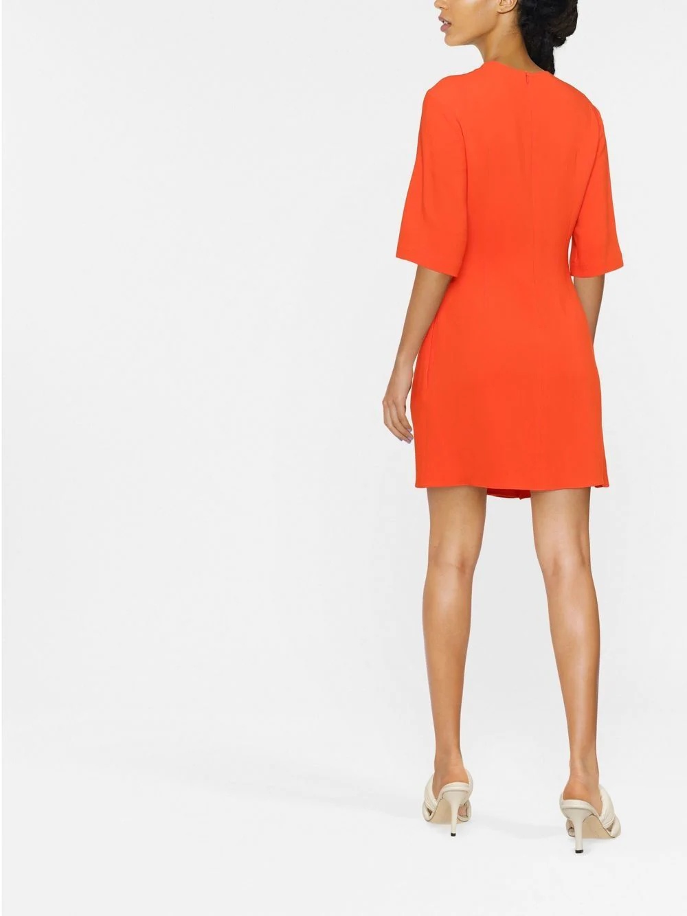 chain-detail draped mini dress - 4