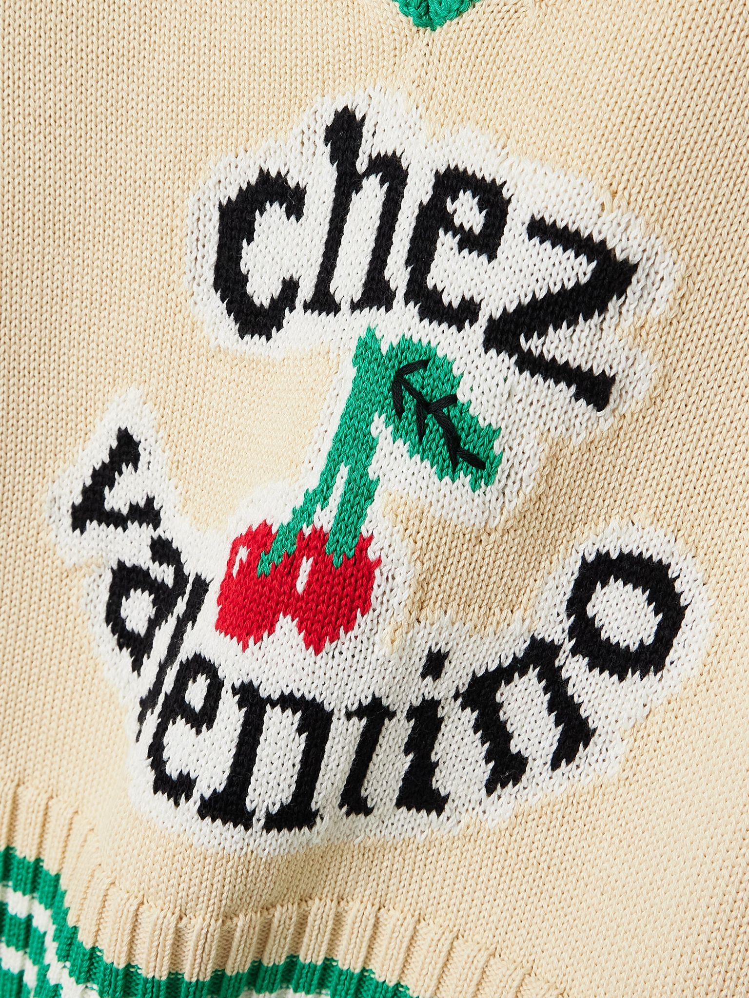 Intarsia-knit cotton vest Cream - 6