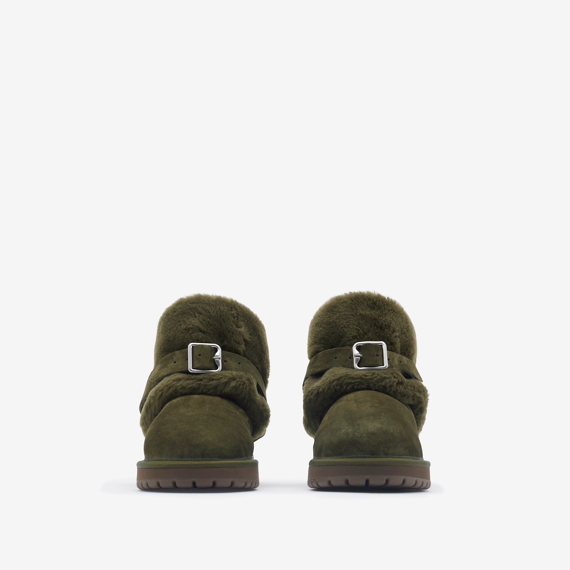 Suede and Shearling Chubby Boots - 3
