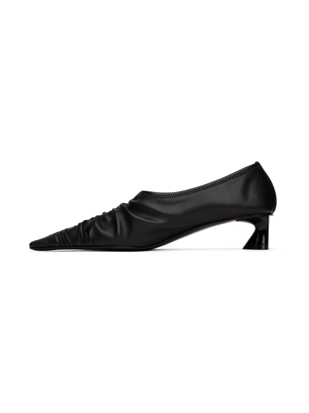 Black Elsa Ruched Heels - 3