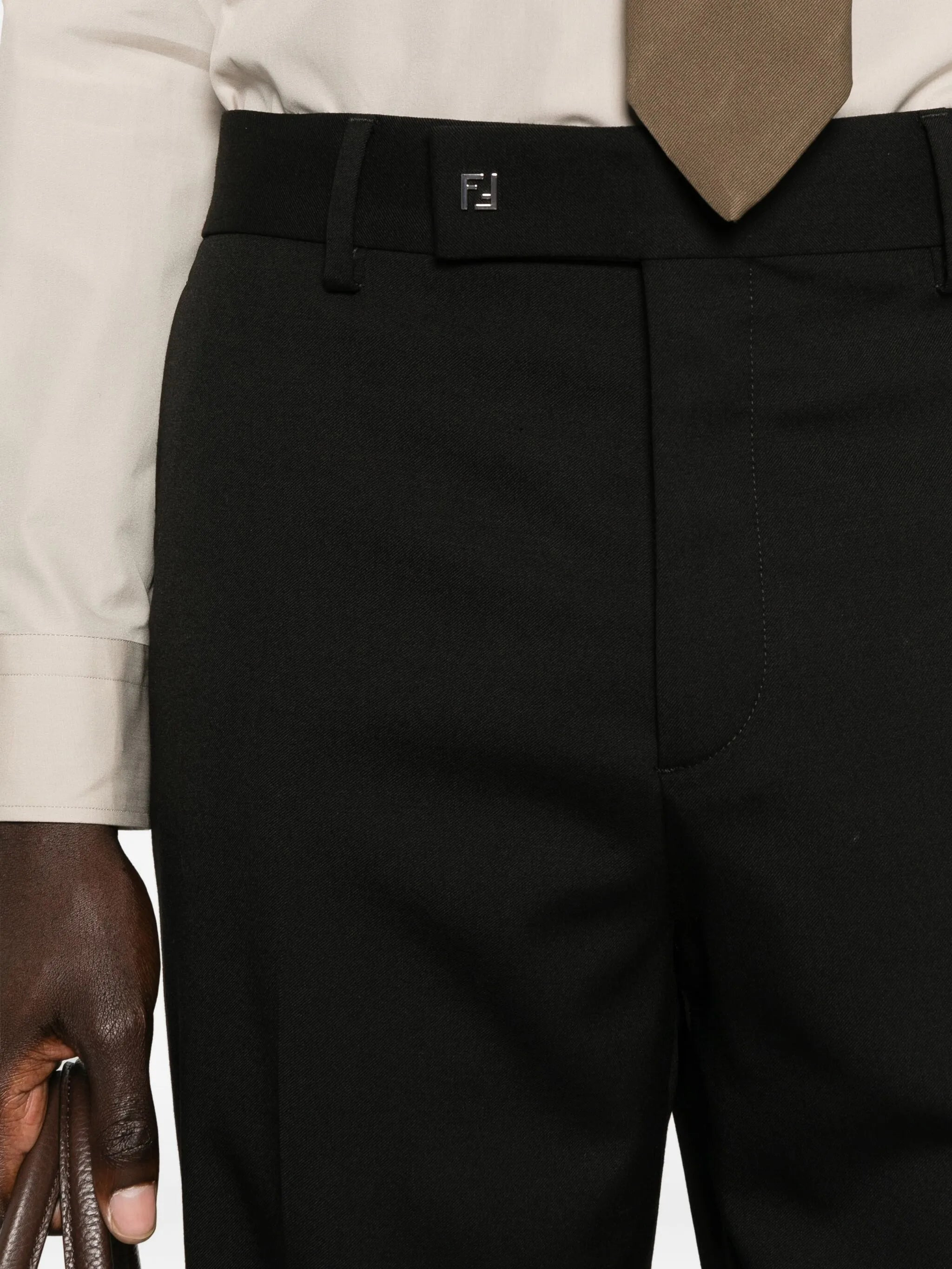 Fendi Logo-detail Wool Trousers - 3